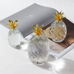 Elegant Crystal Pineapple Ornaments (Set Of 3)