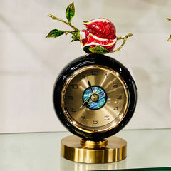 Pomegranate Designed Metal Table Clock