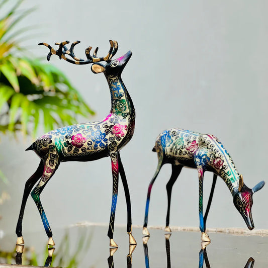 Brass Deer Sculpture (Set Of 2)