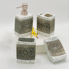 Ceramic White Bathroom Set (4 Pcs)