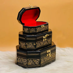 Mesmerising Naqshi Art Jewellery Box (Set Of 3)