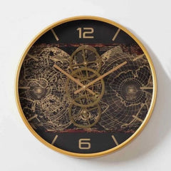 Exclusive Curve Gold Gears Wall Clock