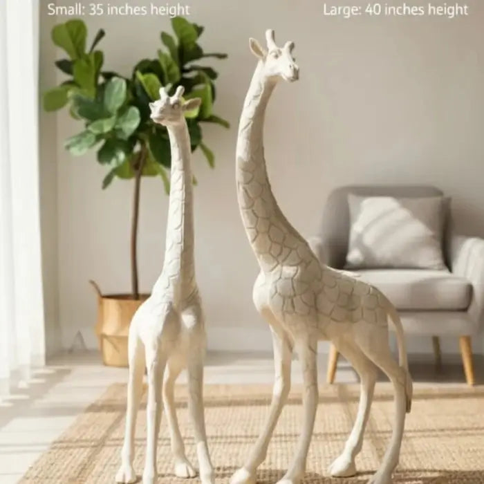 Serene Giraffe Sculptures Set (Set of 2)
