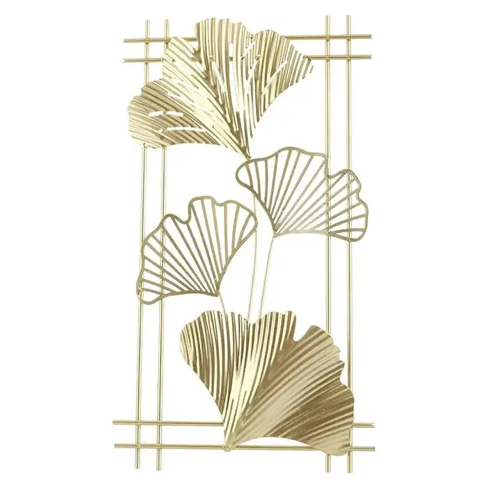Gold Leafy Metal Wall Hanging