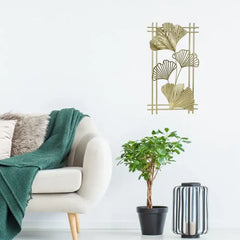 Gold Leafy Metal Wall Hanging