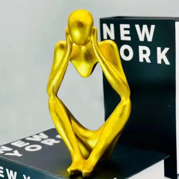 Gold Thinker Abstract Sculpture