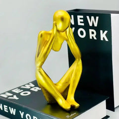 Gold Thinker Abstract Sculpture