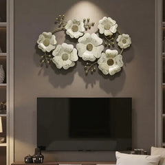 Golden Blossom Metal Wall Art