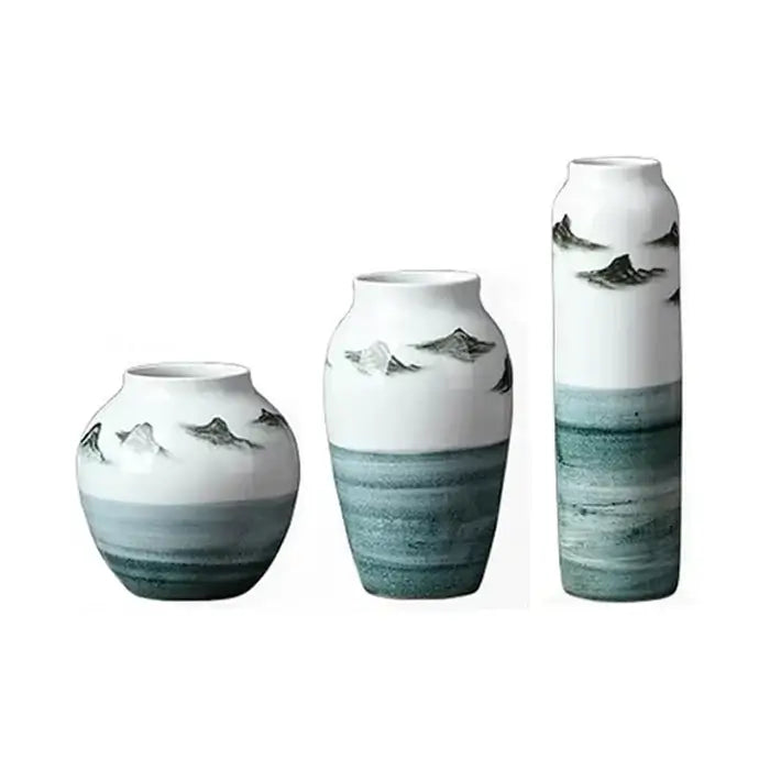 Hand-Painted Vases For Living Room Decor (3 Pcs)