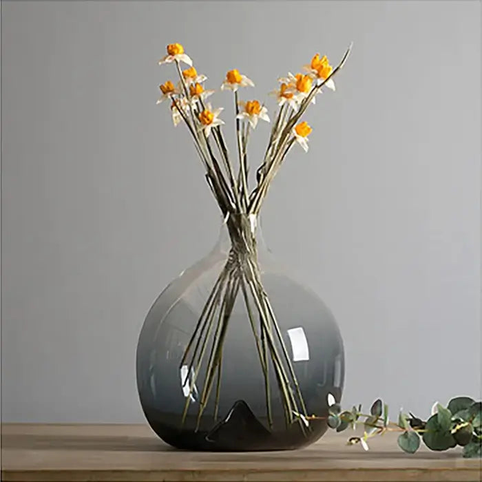 Hand Blown Pot Belly Glass Vase