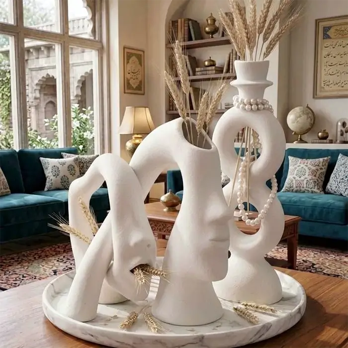 Abstract Harmony Sculptural Vases Set (3 Pcs)