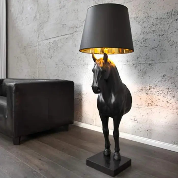 Resin Horse Statue Floor Lamp