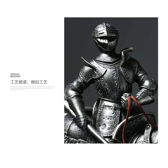 Medieval Knight Horse Statue Sculpture