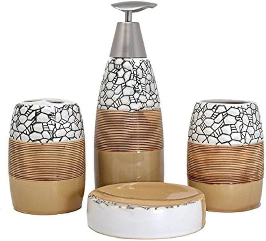 Self Textured Bath Set (4 Pcs)