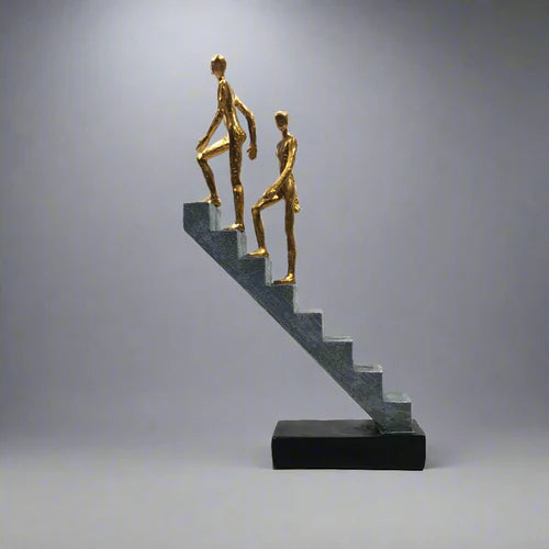 Resin Men Walking Up The Stairs Statue