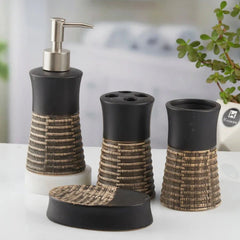 Line Textured Bath Set (4 Pcs)