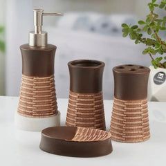 Line Textured Bath Set (4 Pcs)