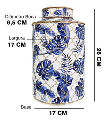 Decorative Vase Blue & White Pot (Set Of 2)