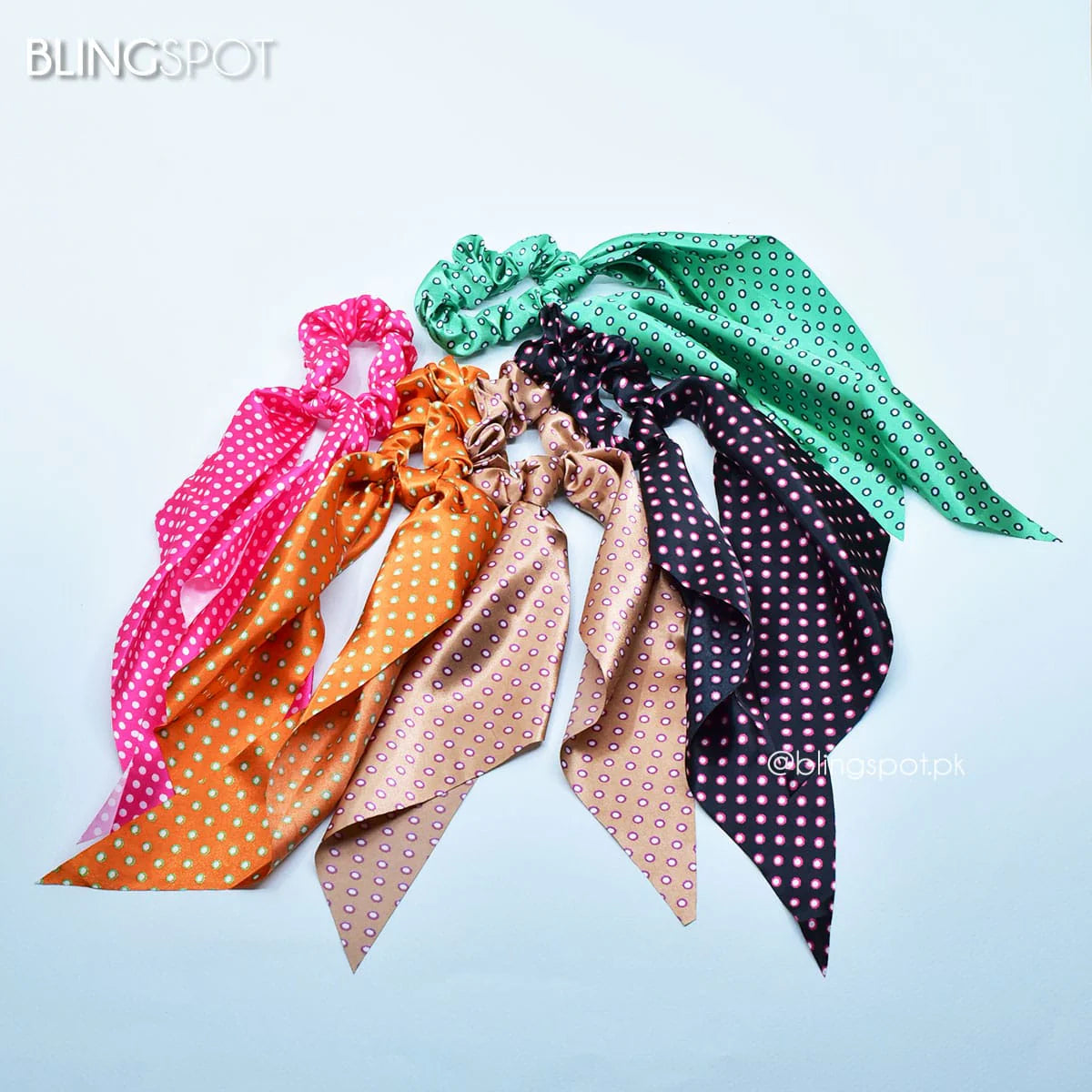 DANGLING BOW STYLE 8 - HAIR TIE SCRUNCHIE