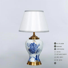 Blue Textured Table Lamp