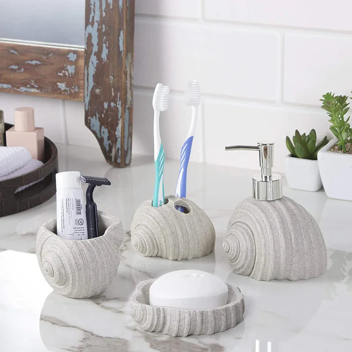 Sea Shell Bathroom Set (4 Pcs)