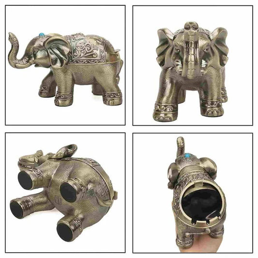 Metallic Elephant Ashtray For Home