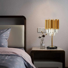 Golden & Crystal Bars Table Lamp