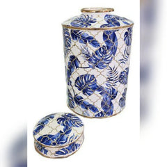 Decorative Vase Blue & White Pot (Set Of 2)