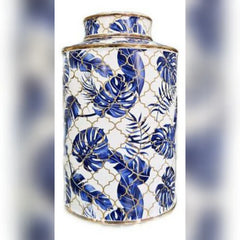 Decorative Vase Blue & White Pot (Set Of 2)