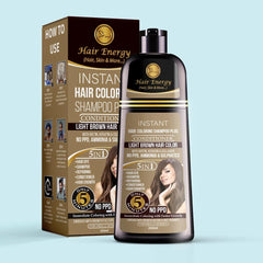 Hair Energy Instant Hair Coloring Shampoo + Conditioner (Light Brown Colour )