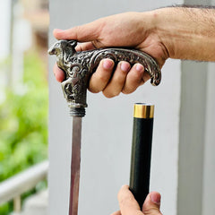 Lion Shaped Walking Cane With Hidden Sword