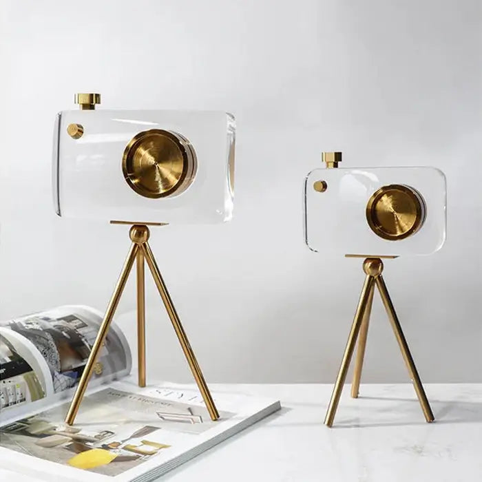 Modern Luxury Crystal Camera Sculpture