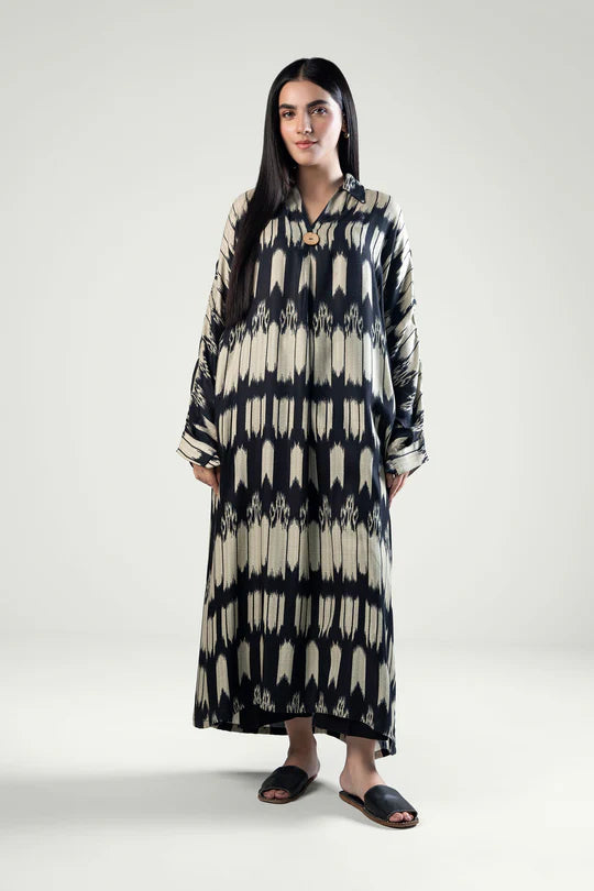 Printed Textured Linen Tunic