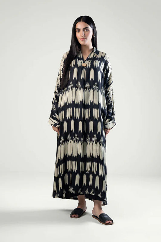 Printed Textured Linen Tunic