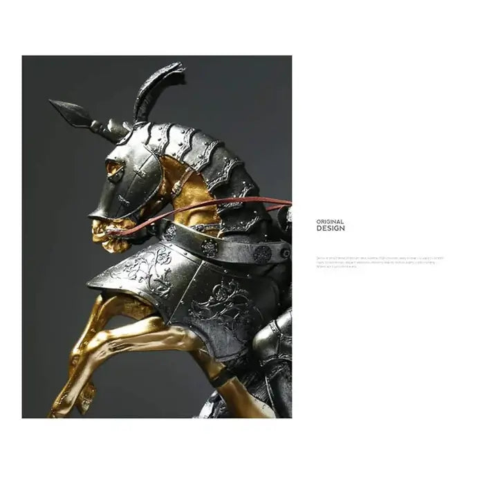 Medieval Knight Horse Statue Sculpture