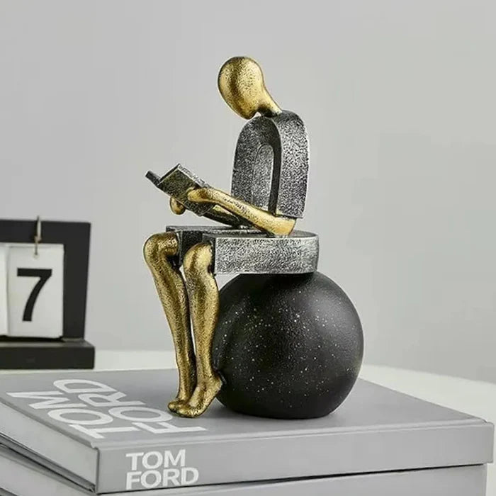 Modern Decorative Abstract Reading Figure Bookend (2 Pcs)