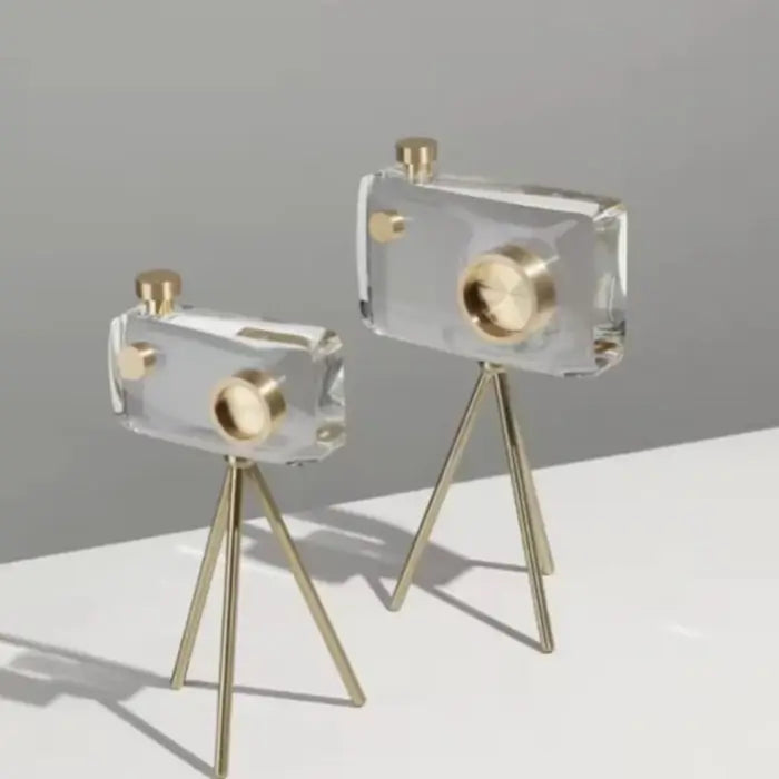 Modern Luxury Crystal Camera Sculpture