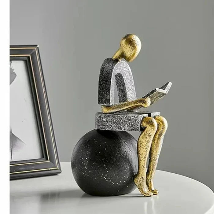 Modern Decorative Abstract Reading Figure Bookend (2 Pcs)