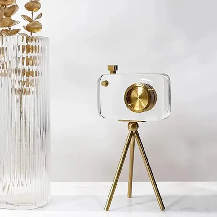 Modern Luxury Crystal Camera Sculpture