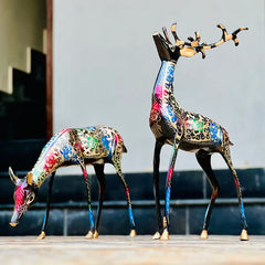 Naqshi Artistic Brass Deer (Set of 2)
