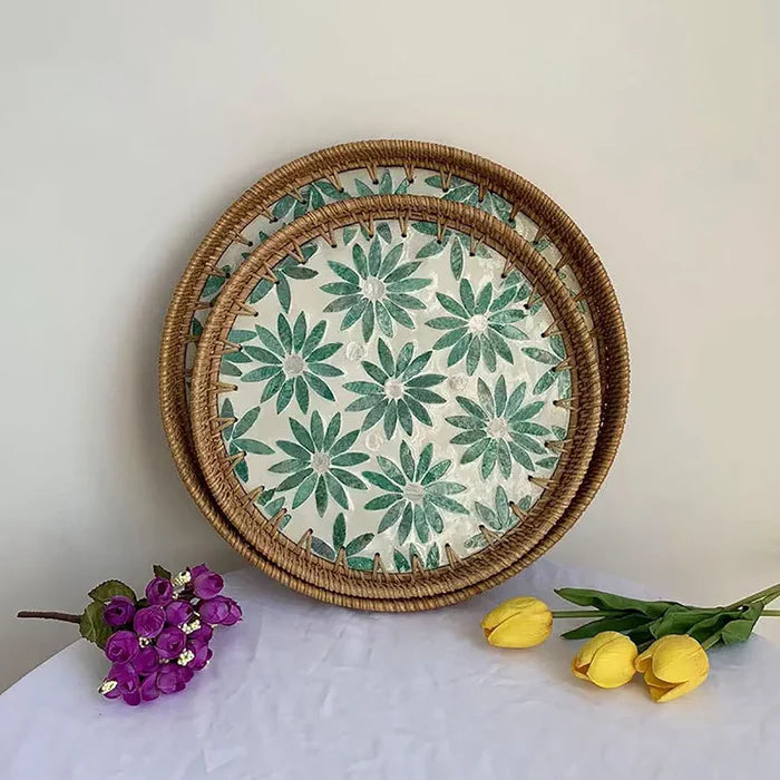 Rattan Shell Trays (Set Of 2)