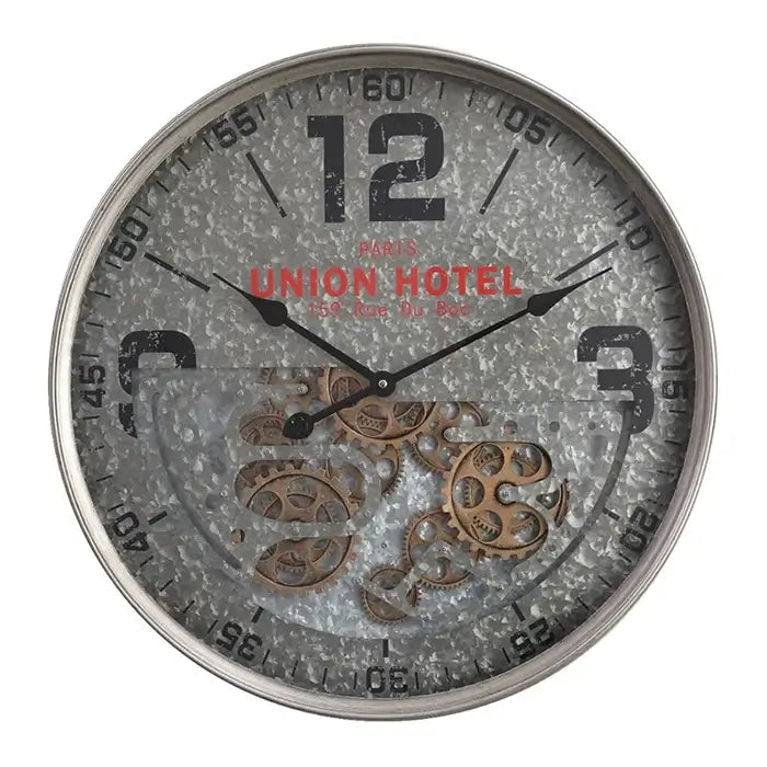 Vintage Moving Gears Retro Wall Clock