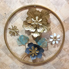 Round Shaped Metal Floral Wall Decor