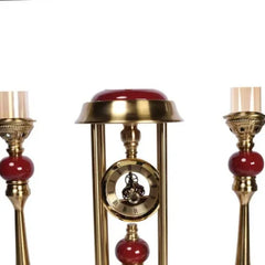 Royal Metal Table Clock And Candle Stands