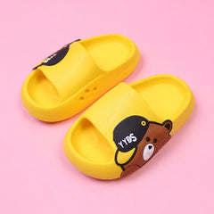 Dashing Yellow Bear Flat Slides