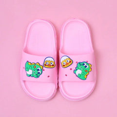 Light Pink Cartoon Themed Flat Slides