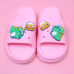 Light Pink Cartoon Themed Flat Slides