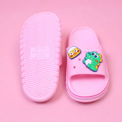 Light Pink Cartoon Themed Flat Slides