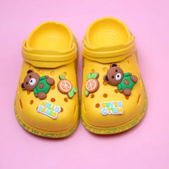 Attractive Yellow Hello Bears Kids Clogs