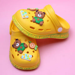 Attractive Yellow Hello Bears Kids Clogs